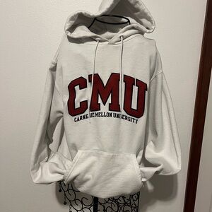 Simple white CMU hoodie
